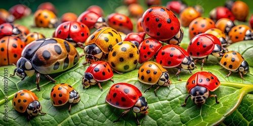 Invasive ladybug species threaten native biodiversity, disrupting ecosystems and outcompeting local species, raising photo