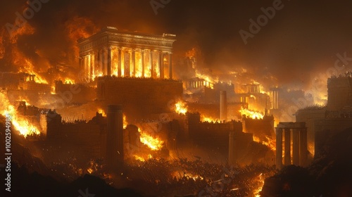 Epic Battle of Troy: Heroes Clash Amidst Flames and Chaos