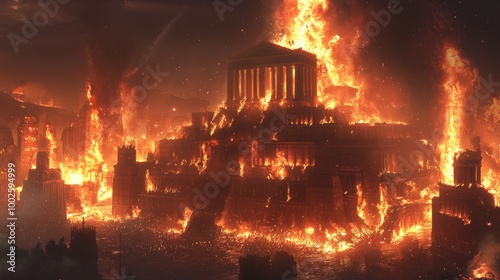 Epic Battle of Troy: Heroes and Soldiers Clash in Fiery Chaos