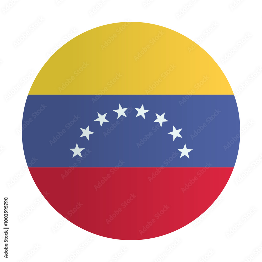 Flag of Venezuela. Coutry identity circle badge Flag of Venezuela. Coutry identity circle badge