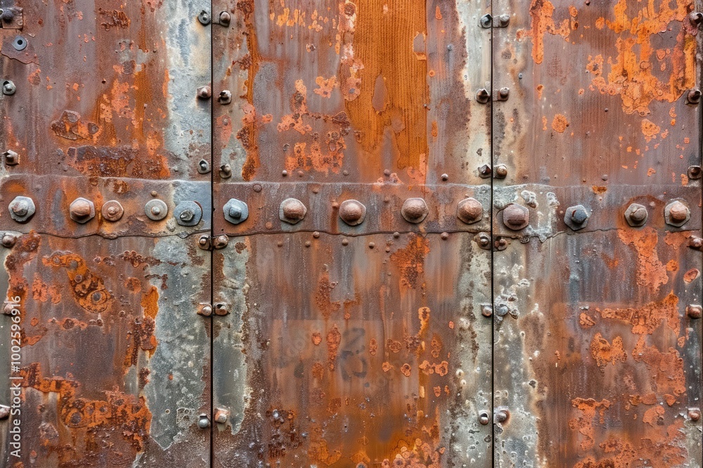 Photo of Old metal sheet with seams. Background texture for backdrops or mapping Photo of Old metal sheet with seams. Background texture for backdrops or mapping