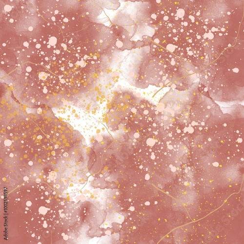 BC - pink dold splash marble watercolor background