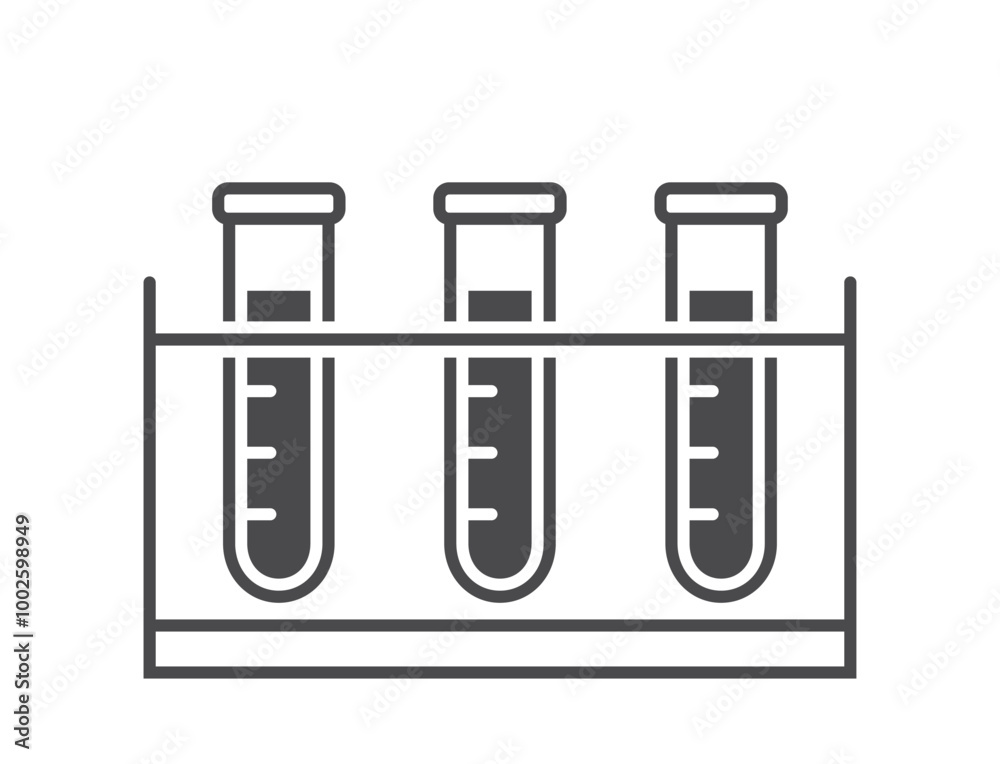 test tube rack icon. medical, chemistry and laboratory design element. isolated vector image in simple style test tube rack icon. medical, chemistry and laboratory design element. isolated vector image in simple style