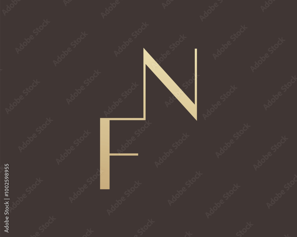 NF or FN letter logo icon design. Classic style luxury initials monogram. NF or FN letter logo icon design. Classic style luxury initials monogram.