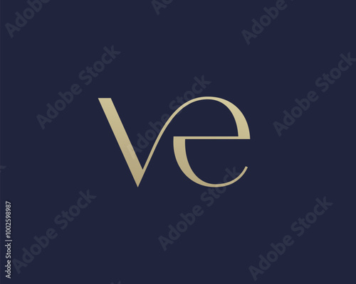 VE letter logo icon design. Classic style luxury initials monogram.