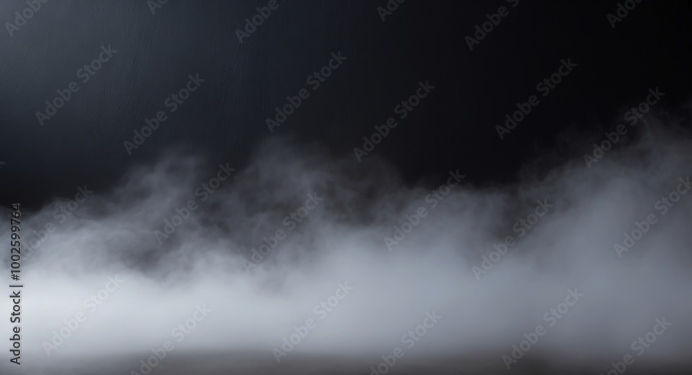 Fototapeta premium Soft gray mist on a black background offering a subtle and moody effect