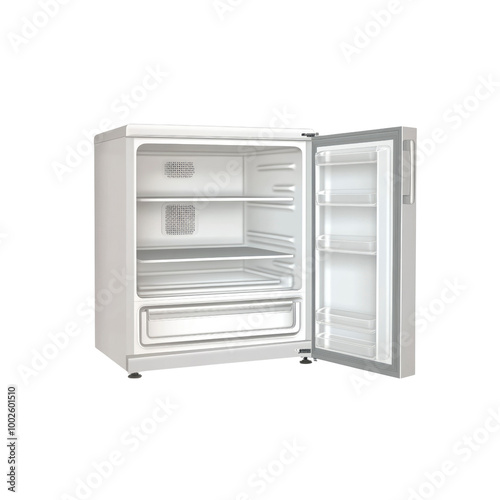 Wallpaper Mural Open White Refrigerator with Shelves Torontodigital.ca