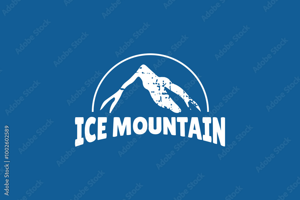 Ice Peak Mount Stone mountain adventure logo design. Minimalist mount ice peak logo Ice Peak Mount Stone mountain adventure logo design. Minimalist mount ice peak logo