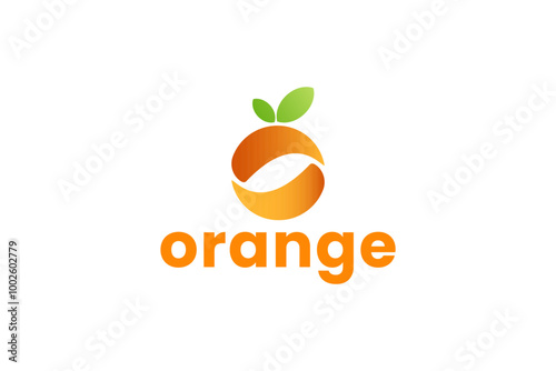 Fresh fruit juice logo design template. Orang juice bar logo design.