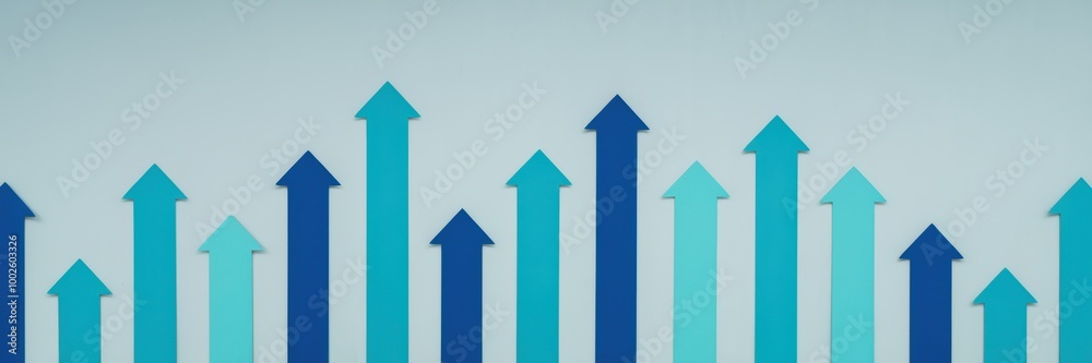 Abstract Growth Graph with Arrows in Blue Tones Abstract Growth Graph with Arrows in Blue Tones