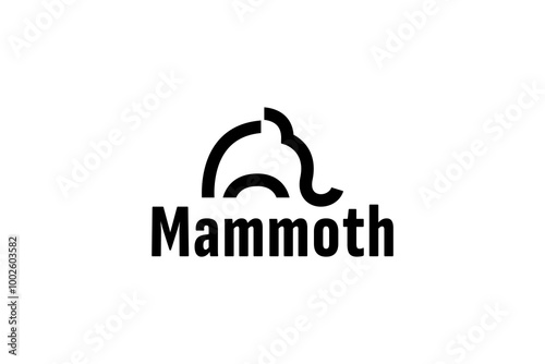 mammoth elephant logo vector icon illustration. mammoth ancient animal line logo mascot design.