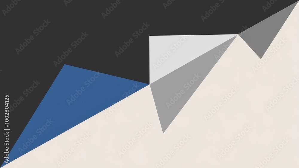 Abstract Geometric Shapes in Blue and Gray Tones