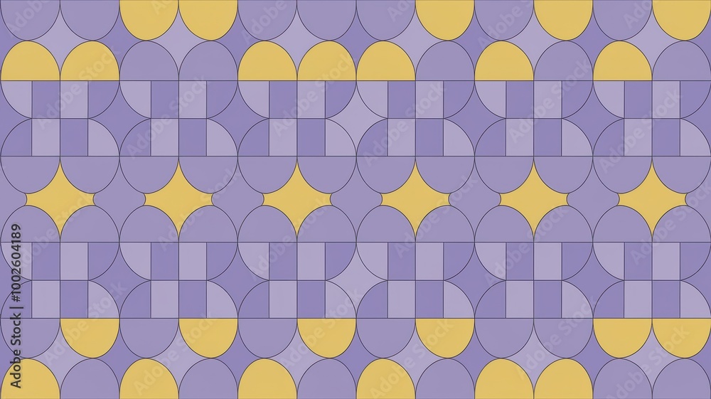 Geometric Pattern in Purple and Yellow Tones Geometric Pattern in Purple and Yellow Tones