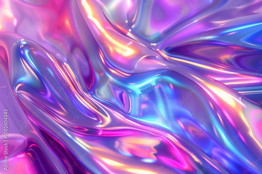 A colorful, shiny fabric with a purple hue A colorful, shiny fabric with a purple hue