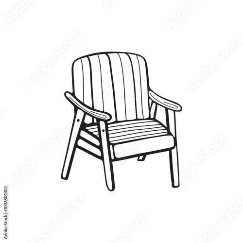 Armchair hand drawn . Vector illustration in doodle style