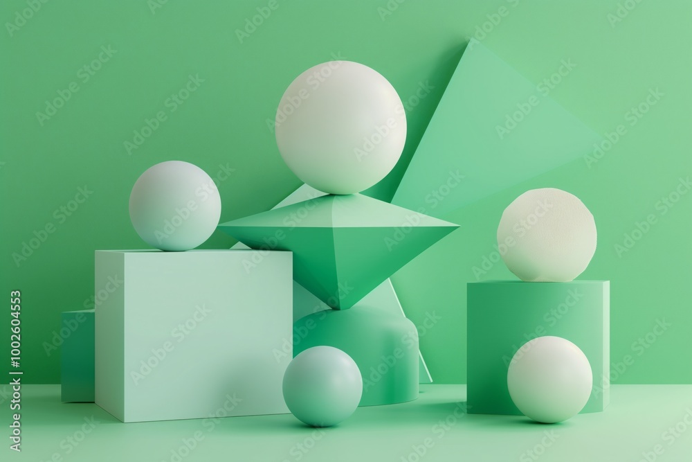 A green object with a curved shape is on a green background A green object with a curved shape is on a green background