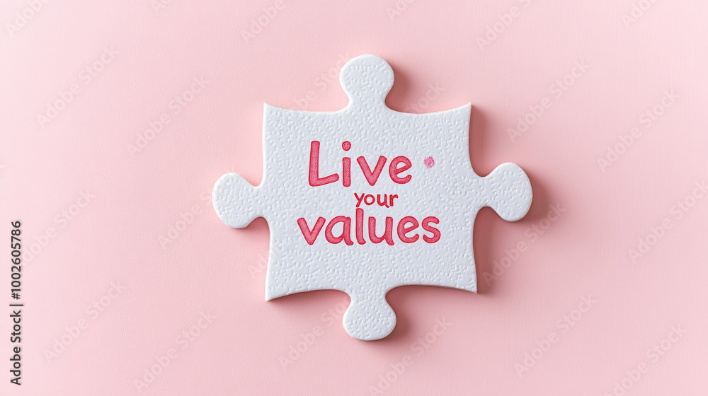 Live your values! This image shows the phrase 