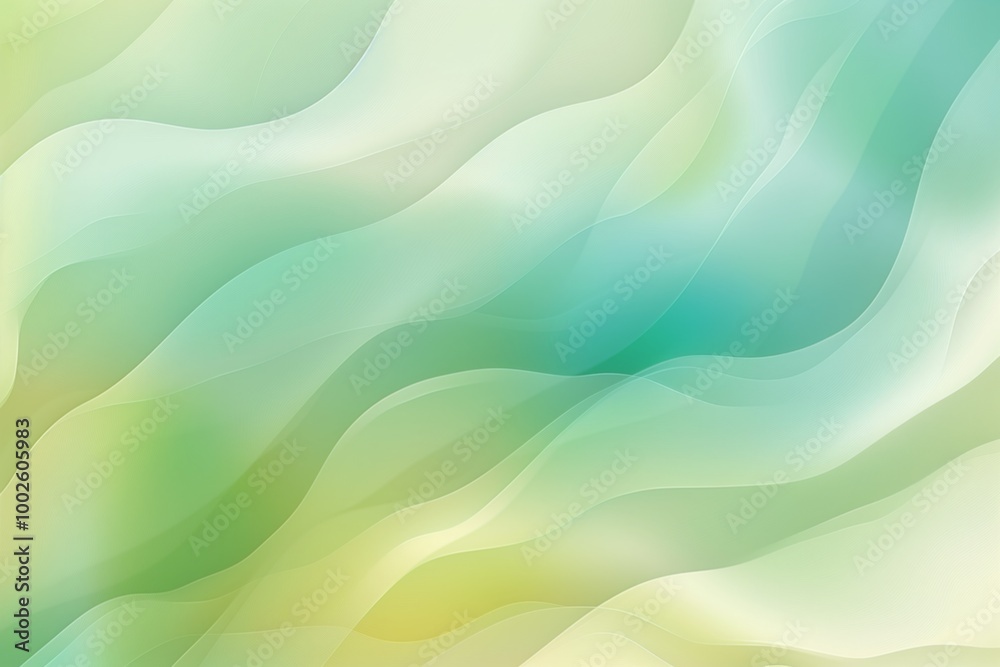 A green and blue wave pattern with a white background