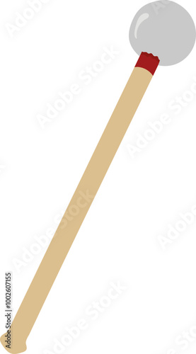 Bass Drum Mallets Illustration Isolated on White Background