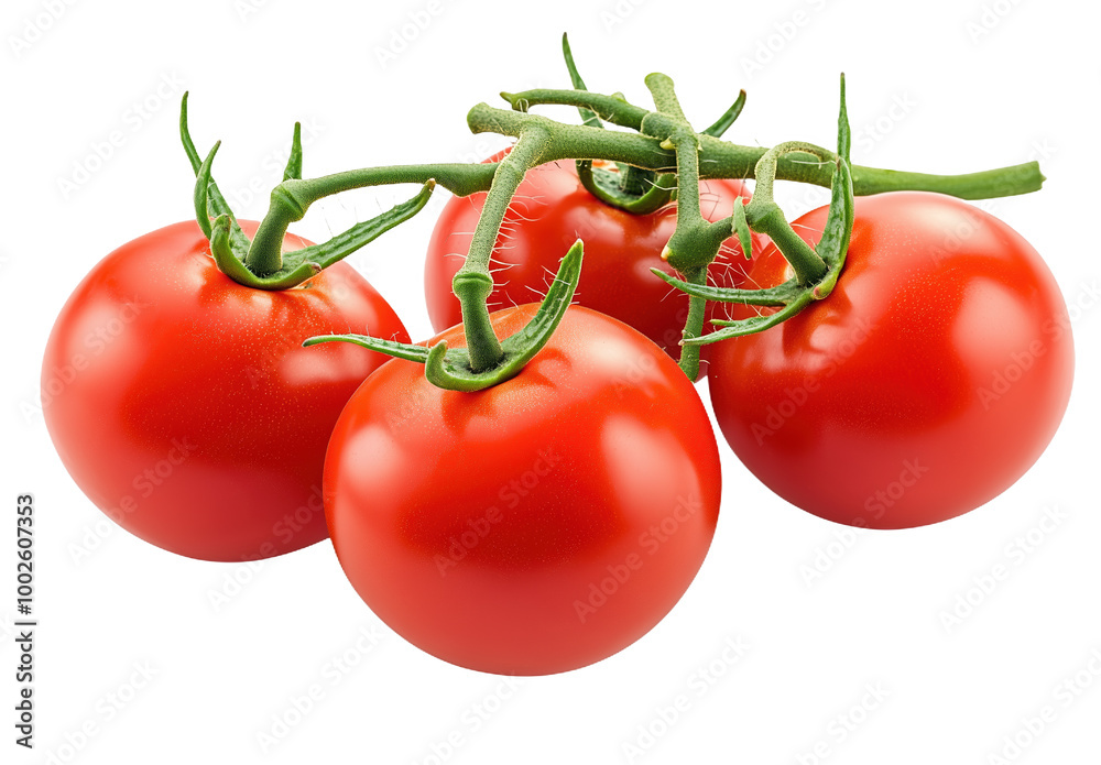 Fresh and vibrant tomatoes on the vine ready to enhance culinary creations Fresh and vibrant tomatoes on the vine ready to enhance culinary creations
