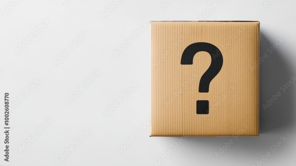 Delivery Box with Black Question Mark Represents Uncertainty in Shipping Delivery Box with Black Question Mark Represents Uncertainty in Shipping