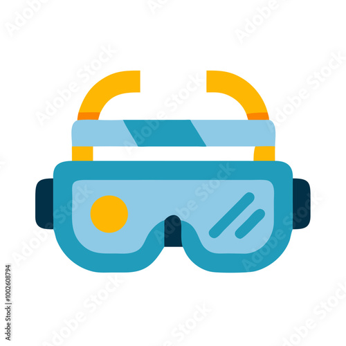 Colorful lab goggles in modern flat style with copy space
