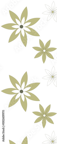 A pattern featuring stylized flowers in soft colors on a white background, ideal for design projects.