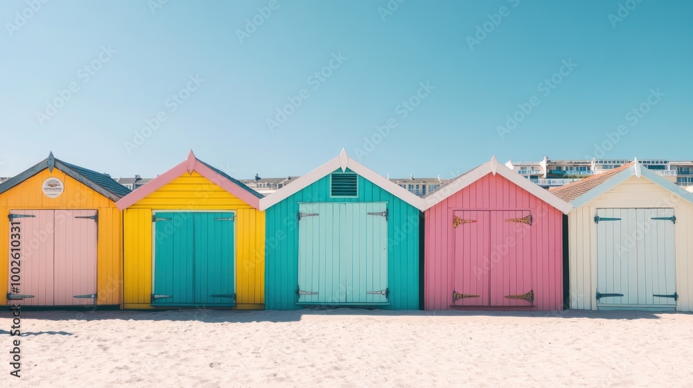 Naklejka premium Colorful Beach Huts