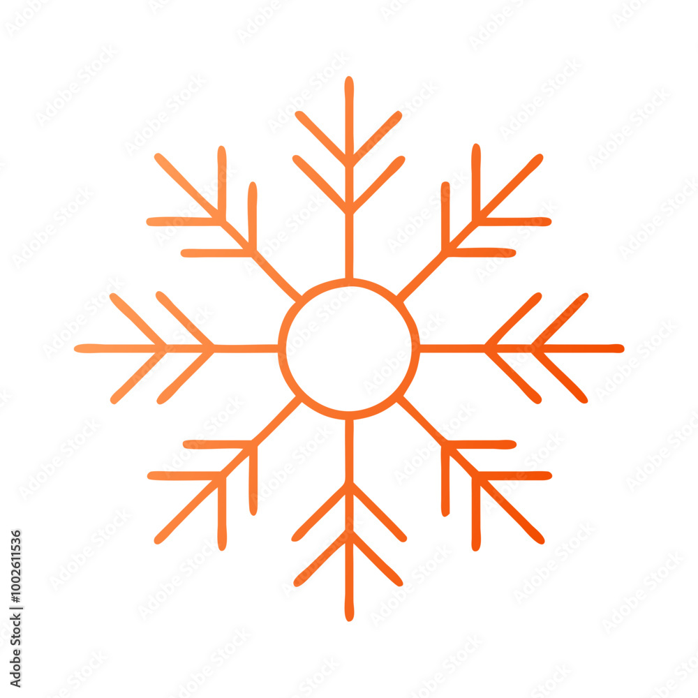 Snowflake, line icon, colored, winter symbol Snowflake, line icon, colored, winter symbol