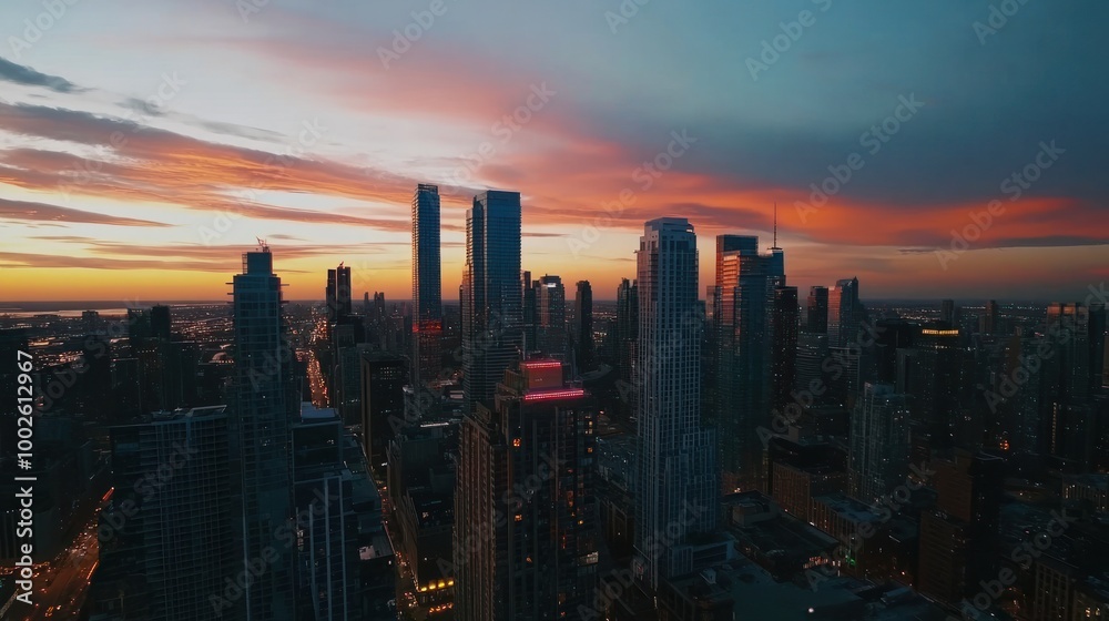 Obraz premium Cityscape at Sunset
