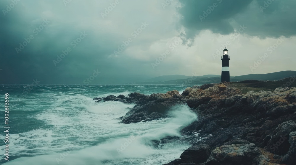 Lighthouse in a Storm Lighthouse in a Storm