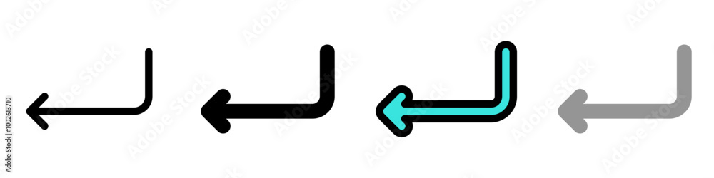 Editable enter, new line, arrow vector icon. Part of a big icon set family. Perfect for web and app interfaces, presentations, infographics, etc Editable enter, new line, arrow vector icon. Part of a big icon set family. Perfect for web and app interfaces, presentations, infographics, etc