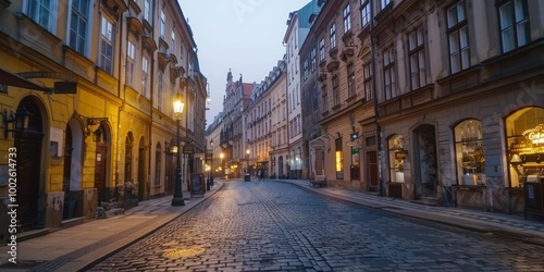 Fototapeta Naklejka Na Ścianę i Meble -  Old Town: A charming old town area in a European city with cobblestone streets
