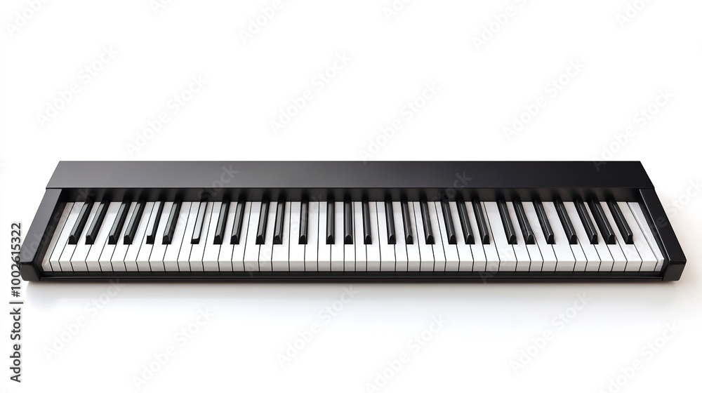 Black digital piano isolated on white with space for text Black digital piano isolated on white with space for text