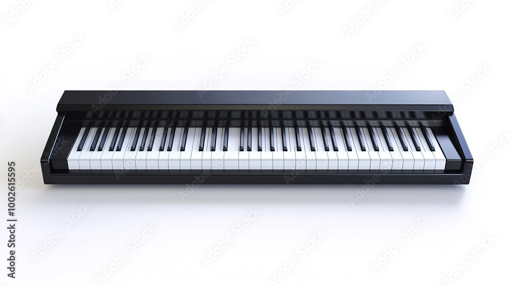 Modern digital piano synthesizer isolated on white Modern digital piano synthesizer isolated on white