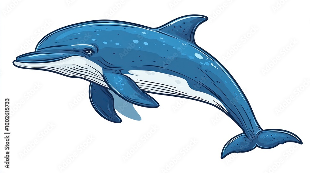 Fototapeta premium A dolphin glides gracefully through clear waters, showcasing its elegance