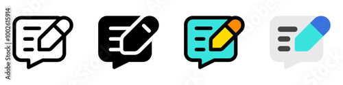 Editable write review, comment, message vector icon. Part of a big icon set family. Perfect for web and app interfaces, presentations, infographics, etc