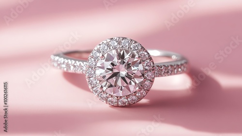 Beautiful diamond ring with a sparkling centerpiece and intricate details, perfect for engagements or special occasions.