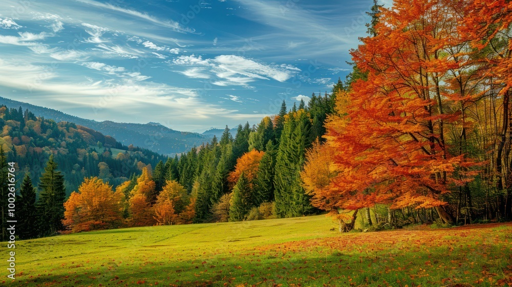 Autumn Landscape: A European landscape in autumn with colorful foliage Autumn Landscape: A European landscape in autumn with colorful foliage