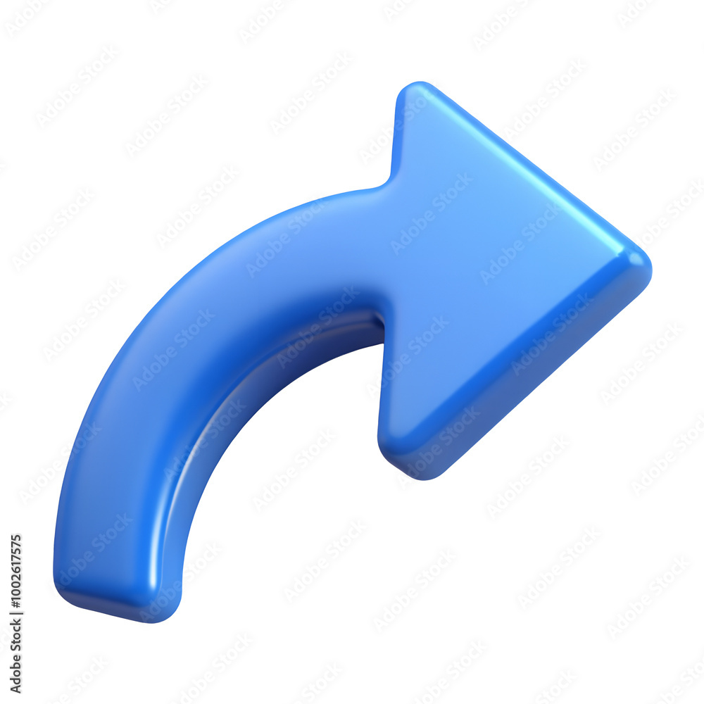 Blue right arrow with 3d icon Blue right arrow with 3d icon
