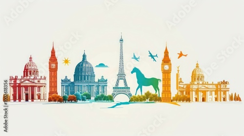 City Landmarks: Iconic landmarks of a European city like Paris, Rome, or Berlin