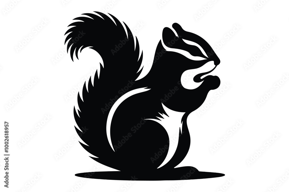 Squirrel silhouette logo design. vector illustration Squirrel silhouette logo design. vector illustration