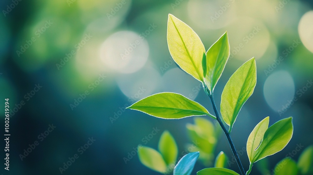 Fresh Green Leaves in Soft Natural Light Fresh Green Leaves in Soft Natural Light