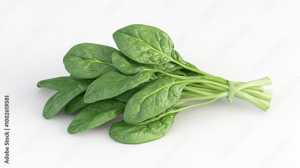 Fresh Spinach Leaves Isolated on White Background Fresh Spinach Leaves Isolated on White Background