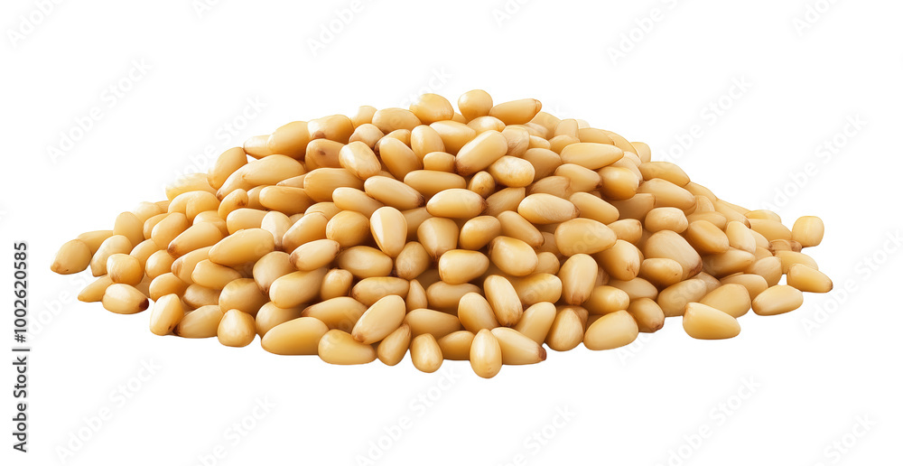 A beautiful mound of pine nuts harvested from the woods in early autumn sunlight A beautiful mound of pine nuts harvested from the woods in early autumn sunlight