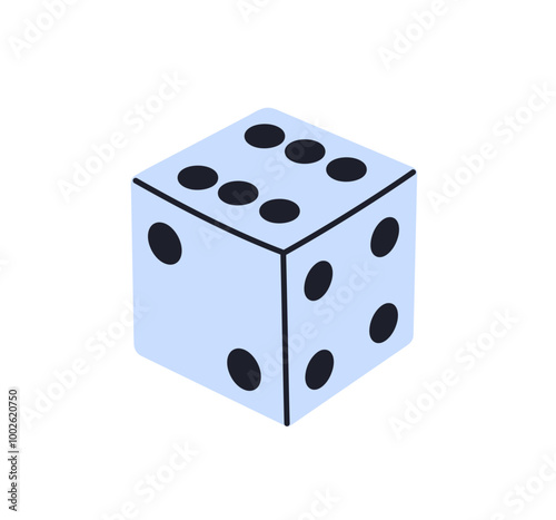Gamble cubes marked with dots, gamble cubes, pair of dice lying with numbers on top side drawn with lines, throwable gambling device for tabletop, board and casino games icon flat vector illustration.