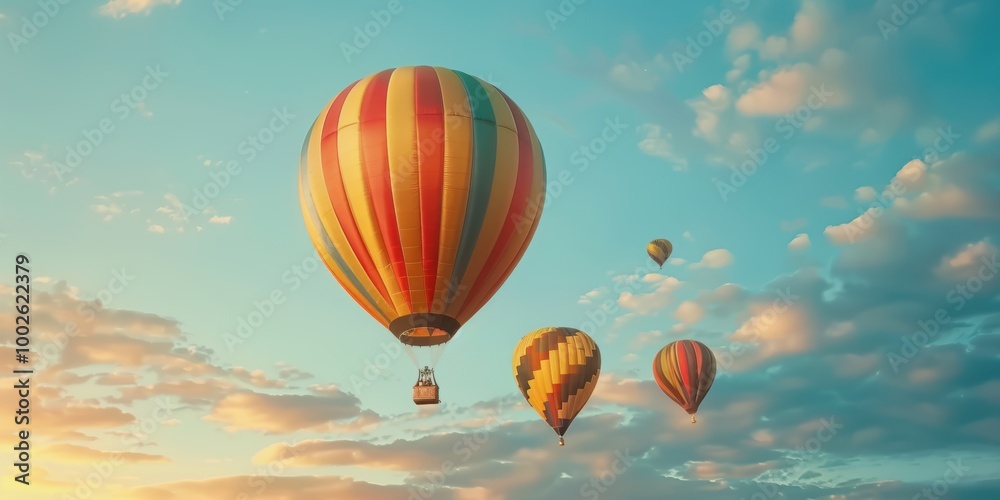 Fototapeta premium Hot Air Balloons Soaring Through the Sky
