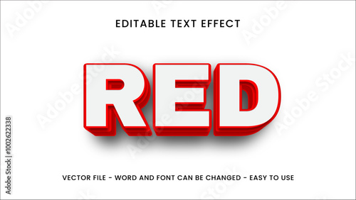 Red white editable text effect  3d editable text style