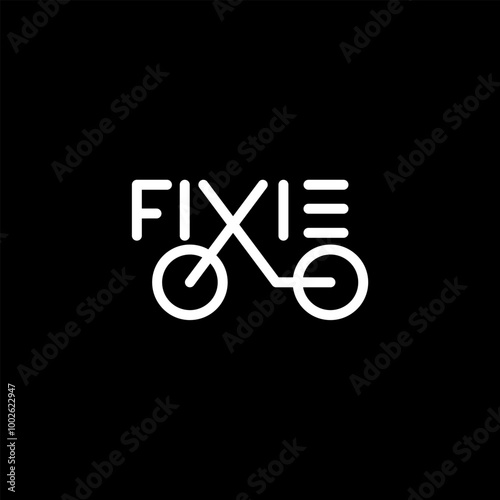 abstract fixie bike logo icon photo