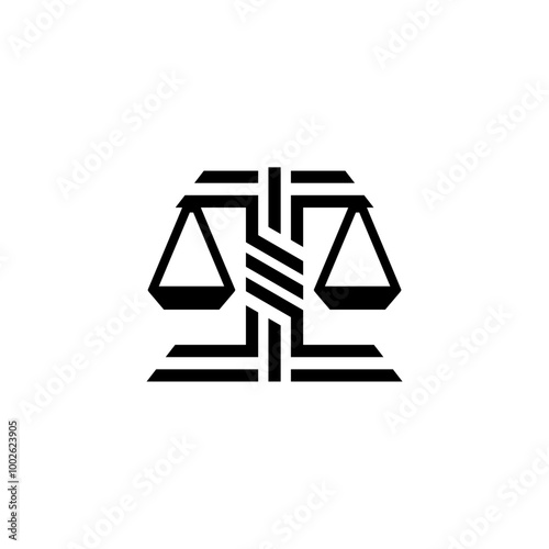 line scale law logo icon vector